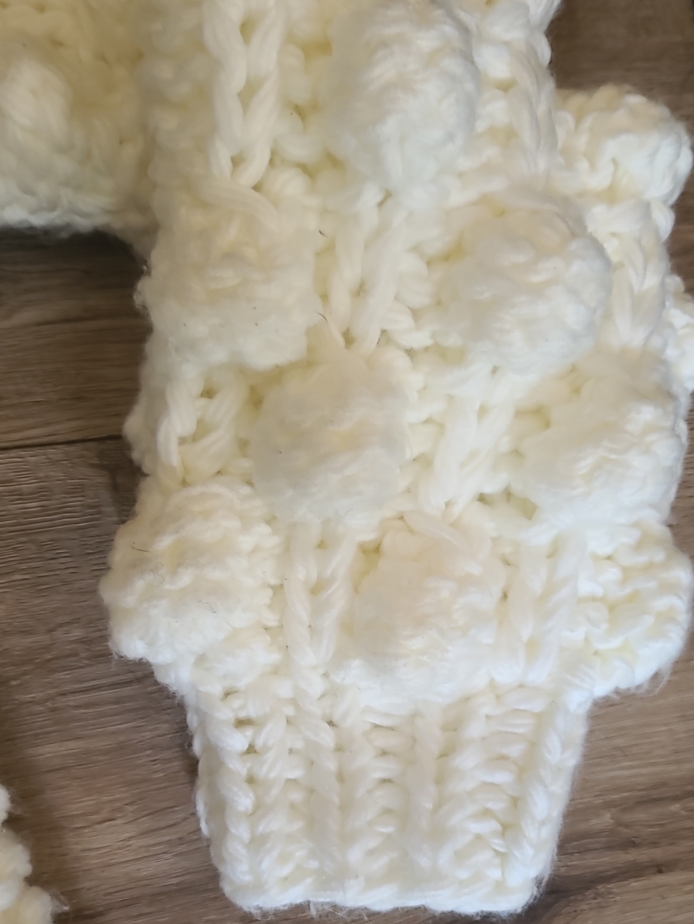 Chicwish Cuteness on Sleeves Chunky Cardigan in White Bubble Knit Euc - Picture 7 of 11